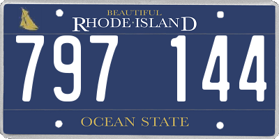 RI license plate 797144