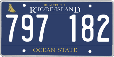 RI license plate 797182
