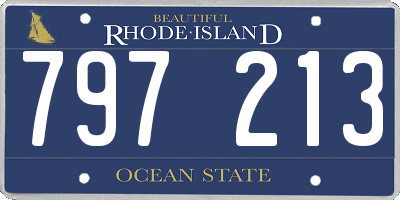 RI license plate 797213