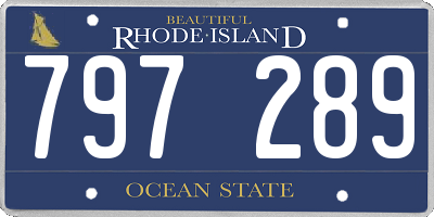 RI license plate 797289