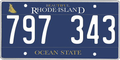 RI license plate 797343