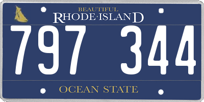 RI license plate 797344
