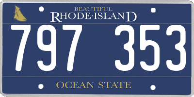 RI license plate 797353