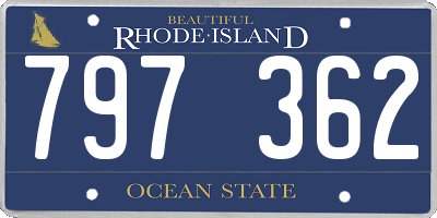 RI license plate 797362