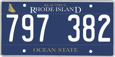 RI license plate 797382