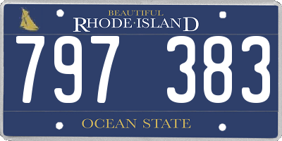 RI license plate 797383