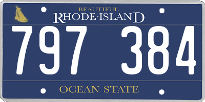 RI license plate 797384
