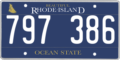 RI license plate 797386