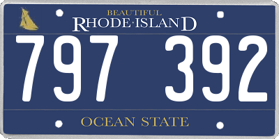 RI license plate 797392