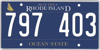 RI license plate 797403