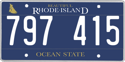 RI license plate 797415