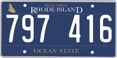 RI license plate 797416