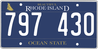 RI license plate 797430
