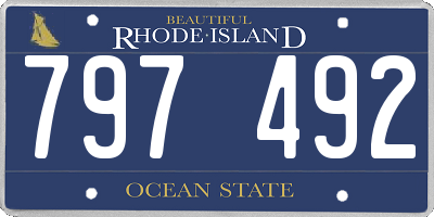 RI license plate 797492