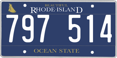 RI license plate 797514