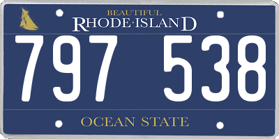 RI license plate 797538