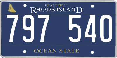 RI license plate 797540