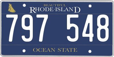 RI license plate 797548