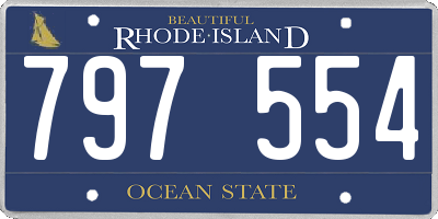 RI license plate 797554