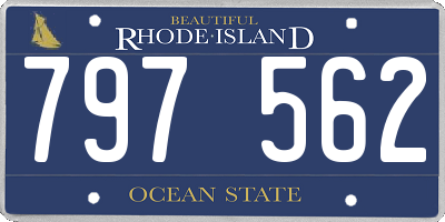 RI license plate 797562