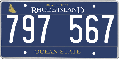 RI license plate 797567