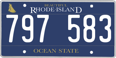 RI license plate 797583