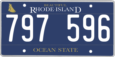 RI license plate 797596