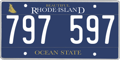 RI license plate 797597