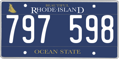 RI license plate 797598