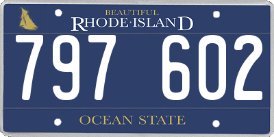 RI license plate 797602