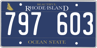 RI license plate 797603