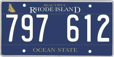 RI license plate 797612