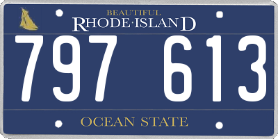 RI license plate 797613