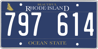 RI license plate 797614