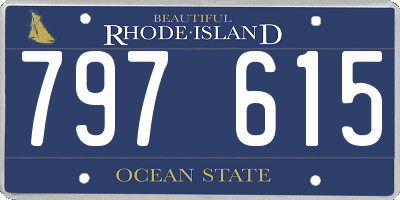 RI license plate 797615