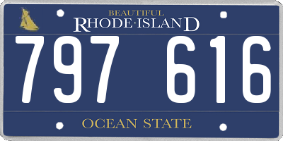 RI license plate 797616