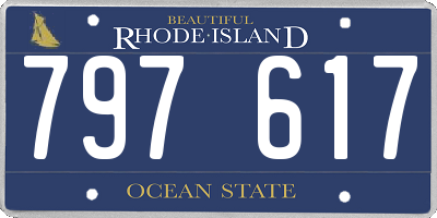 RI license plate 797617