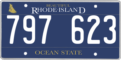 RI license plate 797623