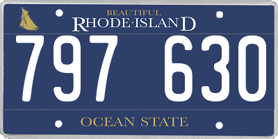 RI license plate 797630