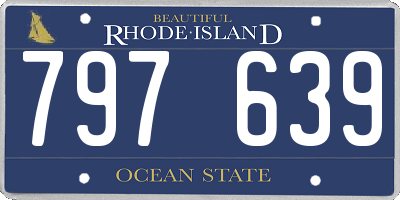 RI license plate 797639