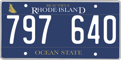RI license plate 797640