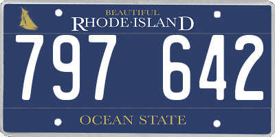 RI license plate 797642