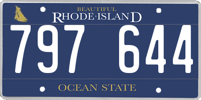 RI license plate 797644