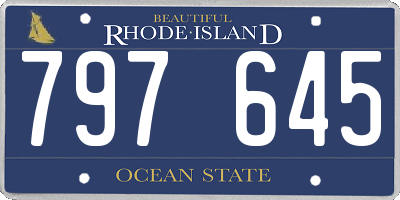 RI license plate 797645