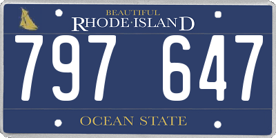 RI license plate 797647