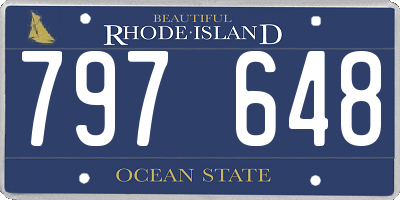 RI license plate 797648