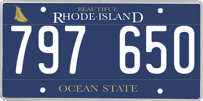 RI license plate 797650