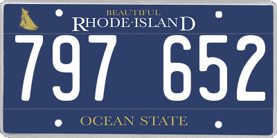 RI license plate 797652