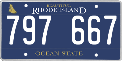 RI license plate 797667
