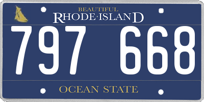 RI license plate 797668